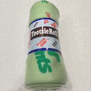 Tootsie Roll Junior Mints throw blanket. Vintage. Mint green colored. NWT